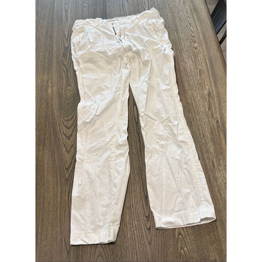 Gap Mens Khaki Pants Straight Fit Mid Rise 100% Cotton Casual White Size 33x32